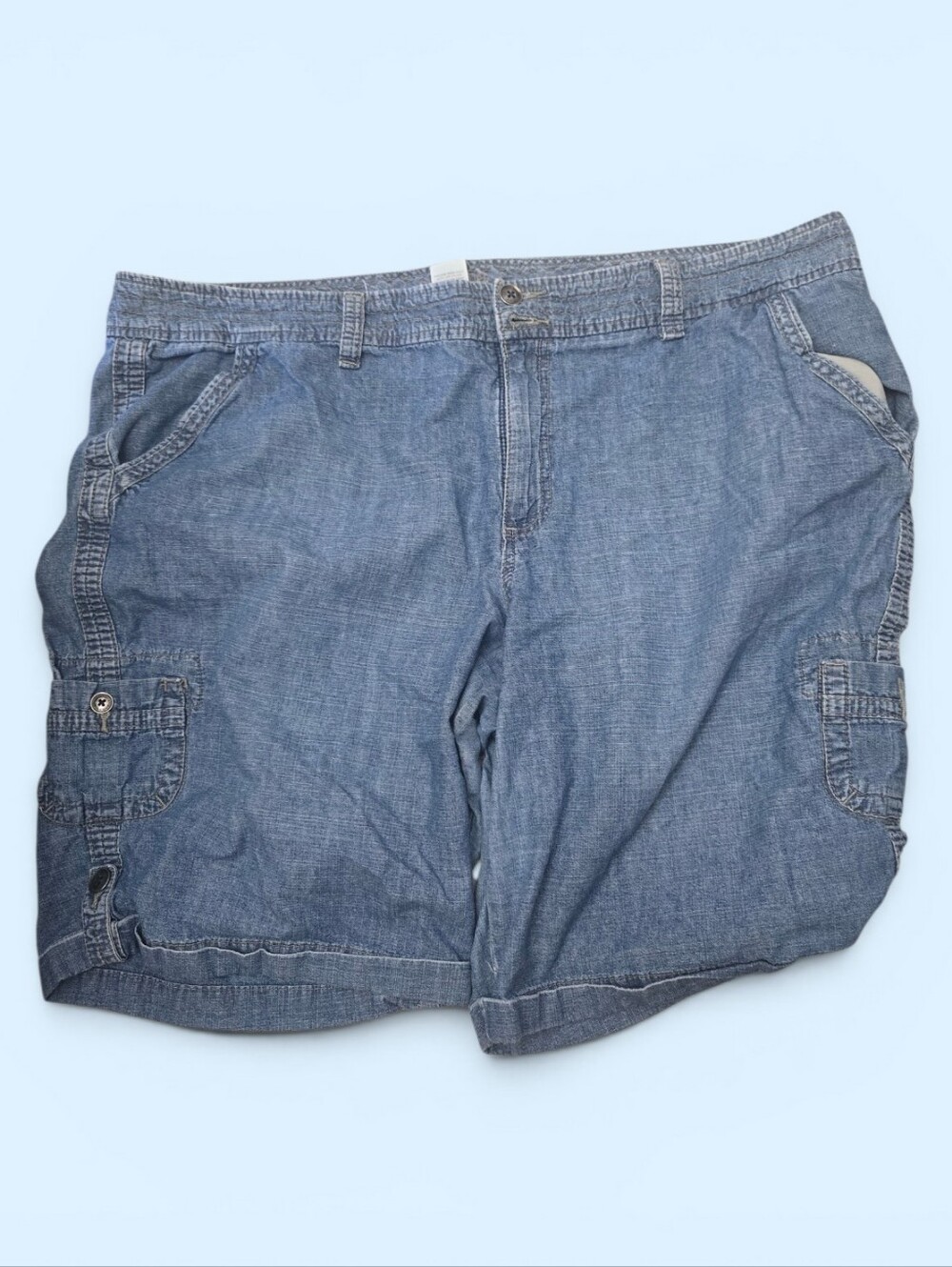 Sonoma Women's Casual Blue Denim Cargo Shorts, Size 20W